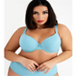 Mesh Trim Women's Microfiber T Shirt Bra Blue- Size 40 DDD