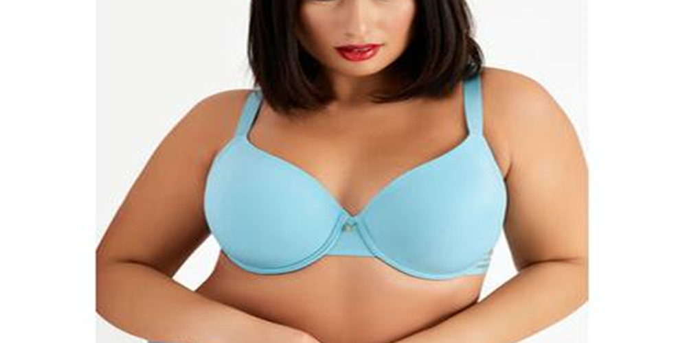 Mesh Trim Women's Microfiber T Shirt Bra Blue- Size 40 DDD