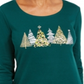 Karen Scott Women's Christmas Long Sleeve Shirt Green Size Petite Medium