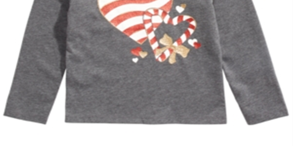 Epic Threads Little Girl's Candy Heart T-Shirt Gray Size 6