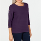 Karen Scott Women's 3/4 Sleeve Sweater Purple Size Medium