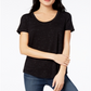 Maison Jules Women's Scoop Neck T-Shirt Black Size X-Small