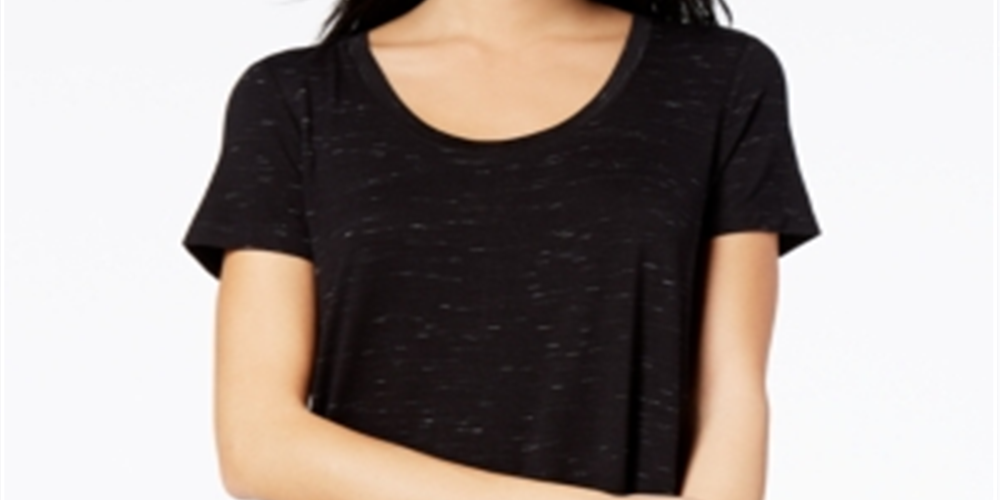 Maison Jules Women's Scoop Neck T-Shirt Black Size X-Small