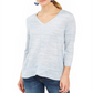 Style & Co Women's V Neck Top Blue Size X-Large