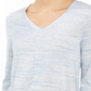 Style & Co Women's V Neck Top Blue Size X-Large