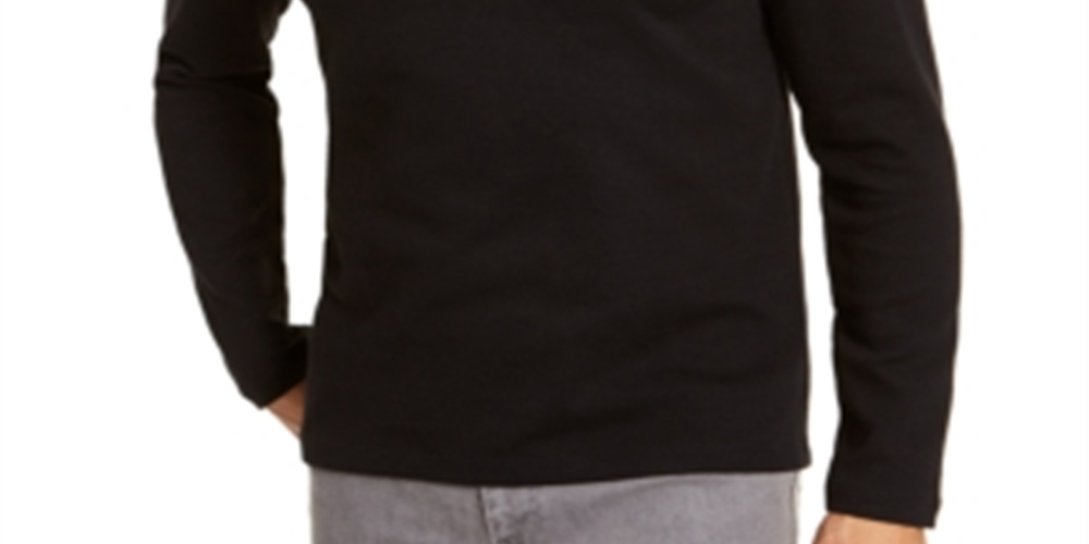 Alfani Men's Solid Quarter Zip Sweater Black Size Small