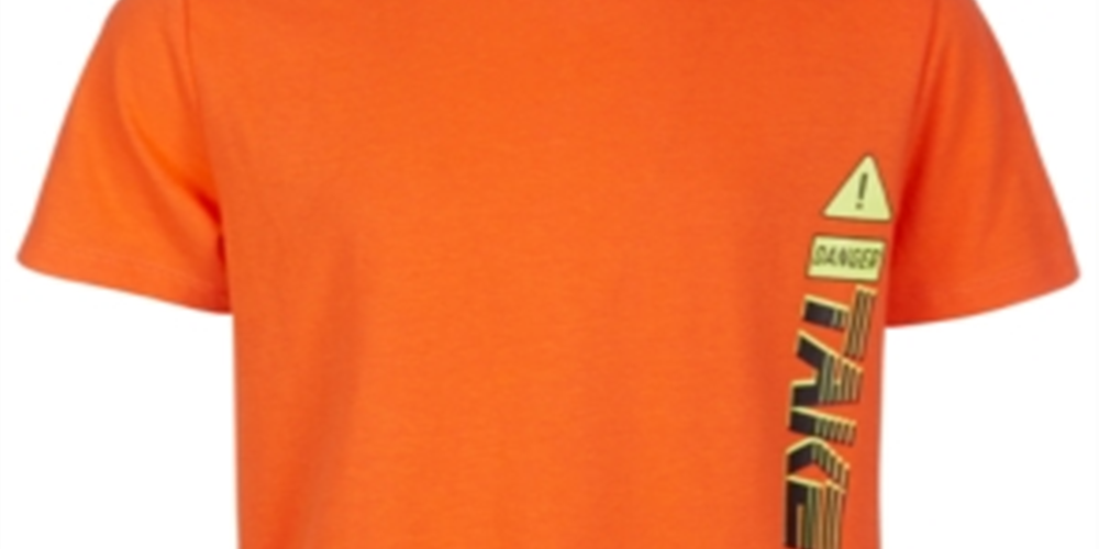 Ideology Big Boy's Graphic-Print T-Shirt Orange Size Small