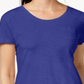 Style & Co Women's Cotton Crew Neck T-Shirt Blue Size Small