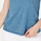 Ideology Women's Essential Heathered V Neck Pullover Top Blue Size Large