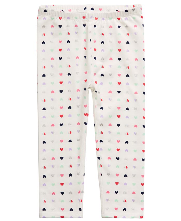 First Impressions Baby Girl's Heart Print Leggings White Size 18MO