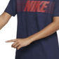 Nike Big Boy's Logo Print Cotton T-Shirt Blue Size Large