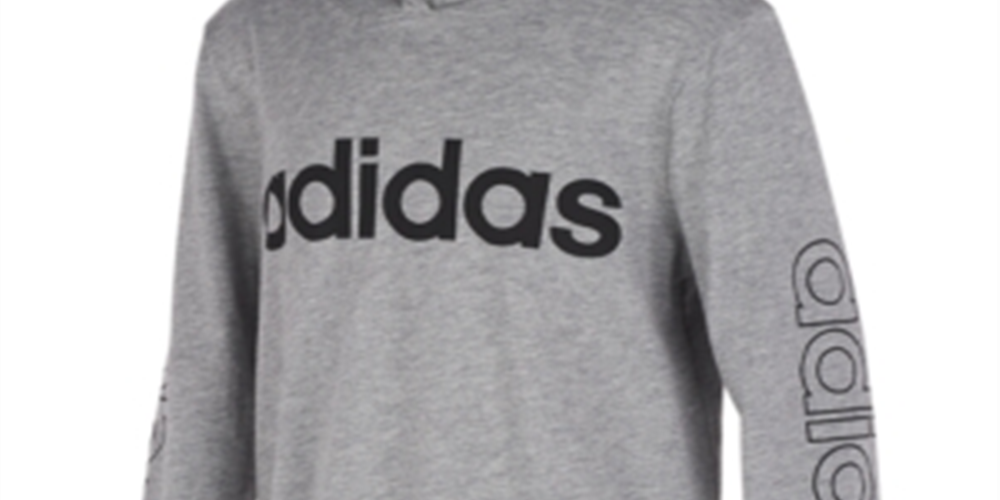 Adidas Little Boy's Logo Print Hoodie Gray Size 4