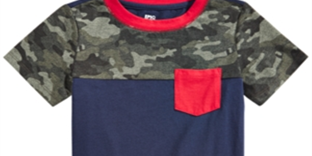 Epic Threads Little Boy's Camo Colorblocked Pocket T-Shirt Blue Size 5
