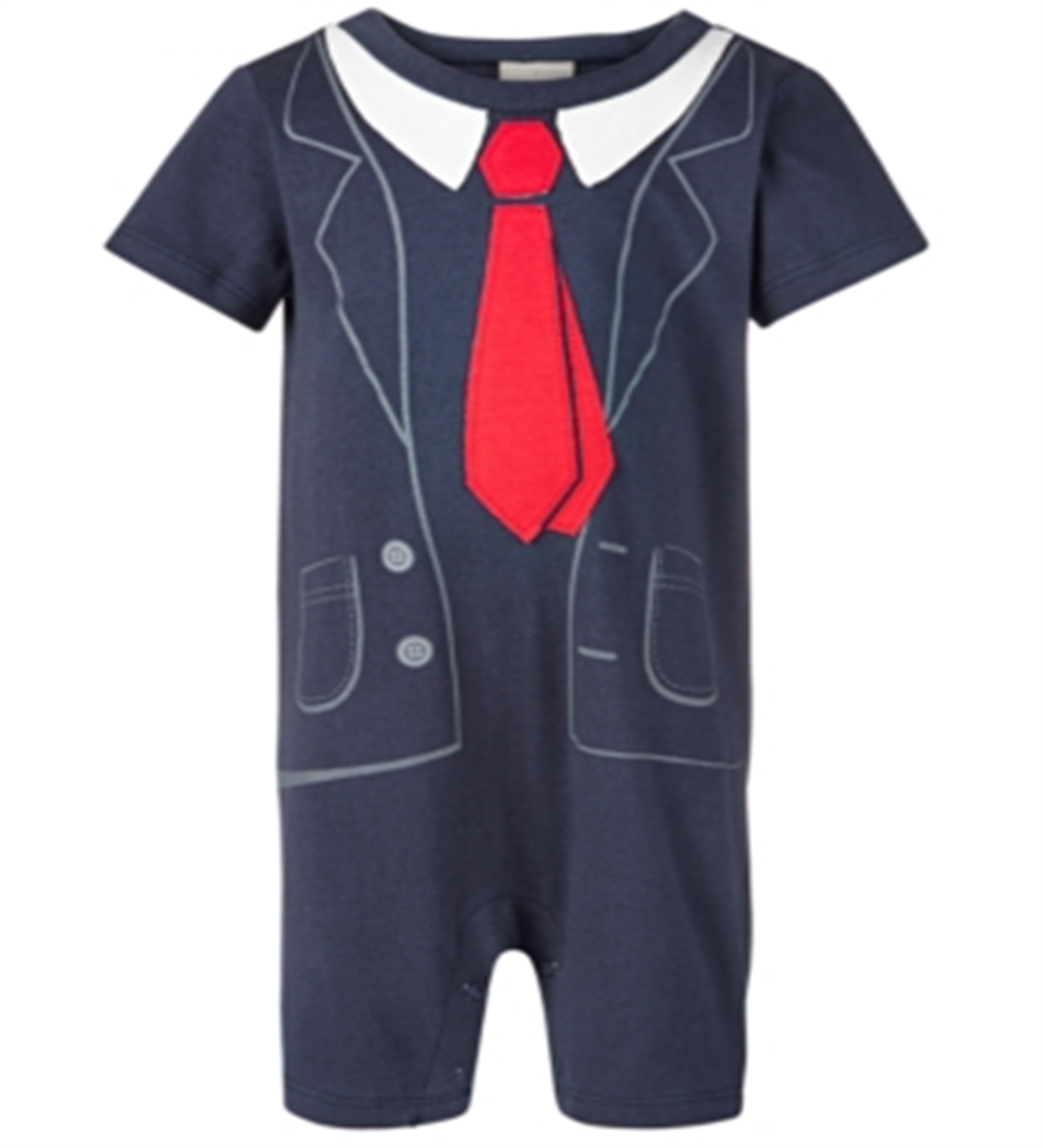 First Impressions Baby Boy's Cotton Sunsuit Navy Size -0-3MOS