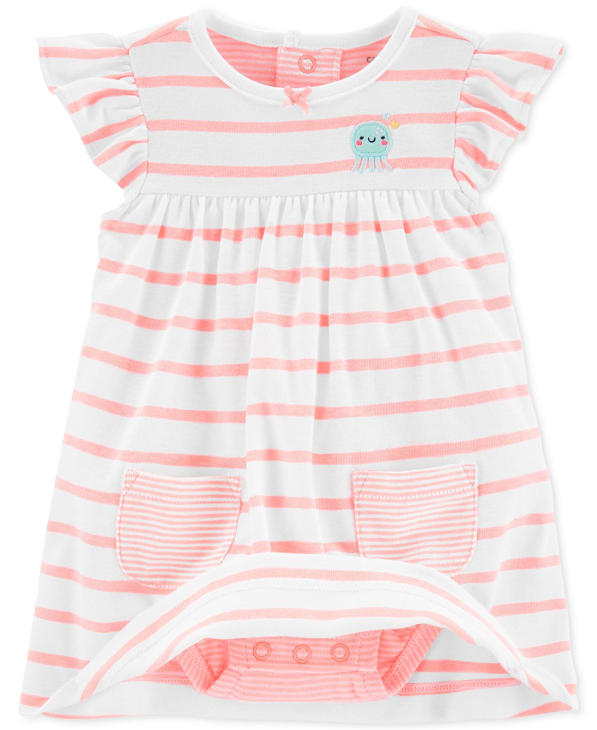 Carter's Baby Girl's 2 Piece Bodysuit Dress & Cardigan Set Pink  Size 9 Months