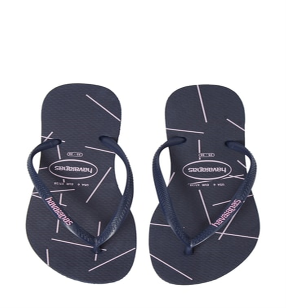 Havaianas Women's Slim Fine Lines Flip Flop Blue Size 8