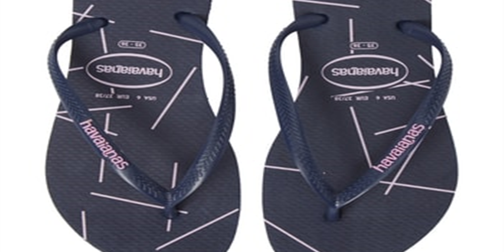 Havaianas Women's Slim Fine Lines Flip Flop Blue Size 8