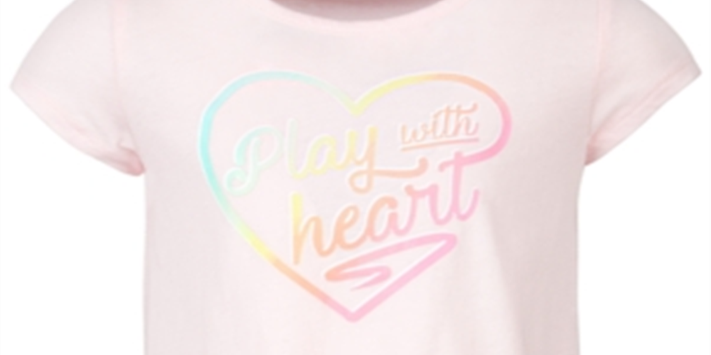 Ideology Little Girl's Heart Tie Front T-Shirt Pink Size 5