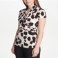 DKNY Women's Side Ruched Printed Top Pink Size Petite Small