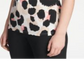 DKNY Women's Side Ruched Printed Top Pink Size Petite Small