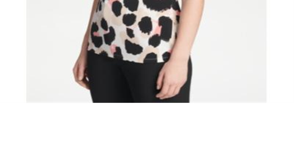 DKNY Women's Side Ruched Printed Top Pink Size Petite Small