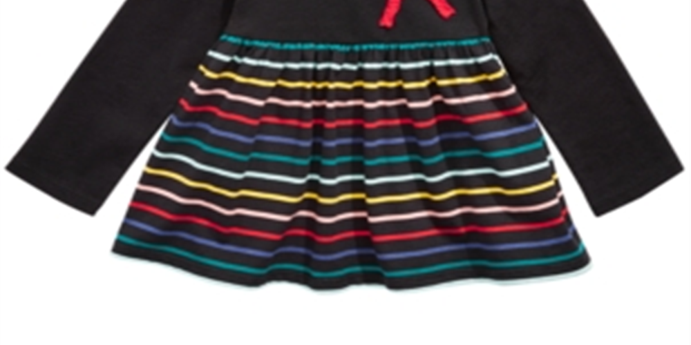 First Impressions Baby Girl's Bow Applique Stripe Tunic T-Shirt Black Size 12MOS