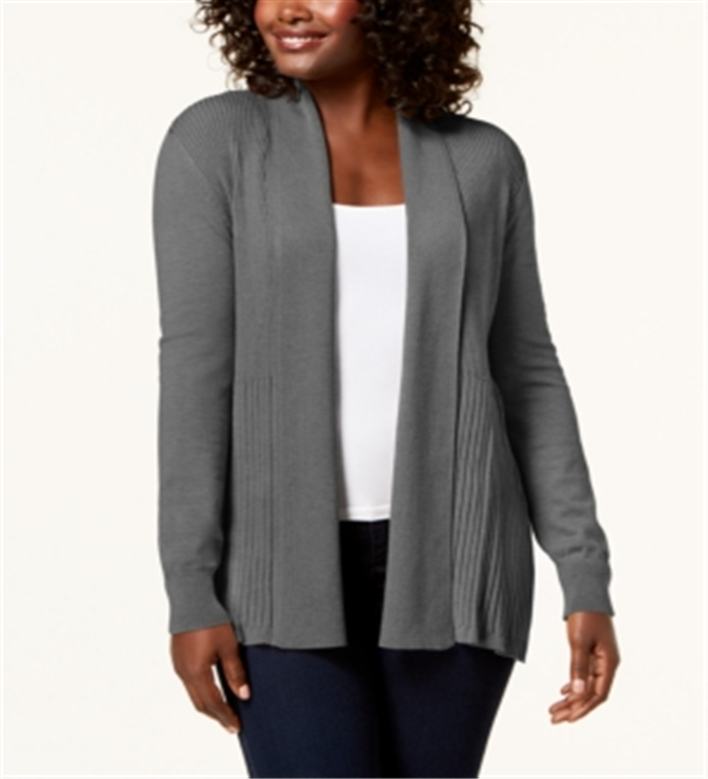 Karen Scott Women's Shawl Collar Cardigan Gray Size XX-Large