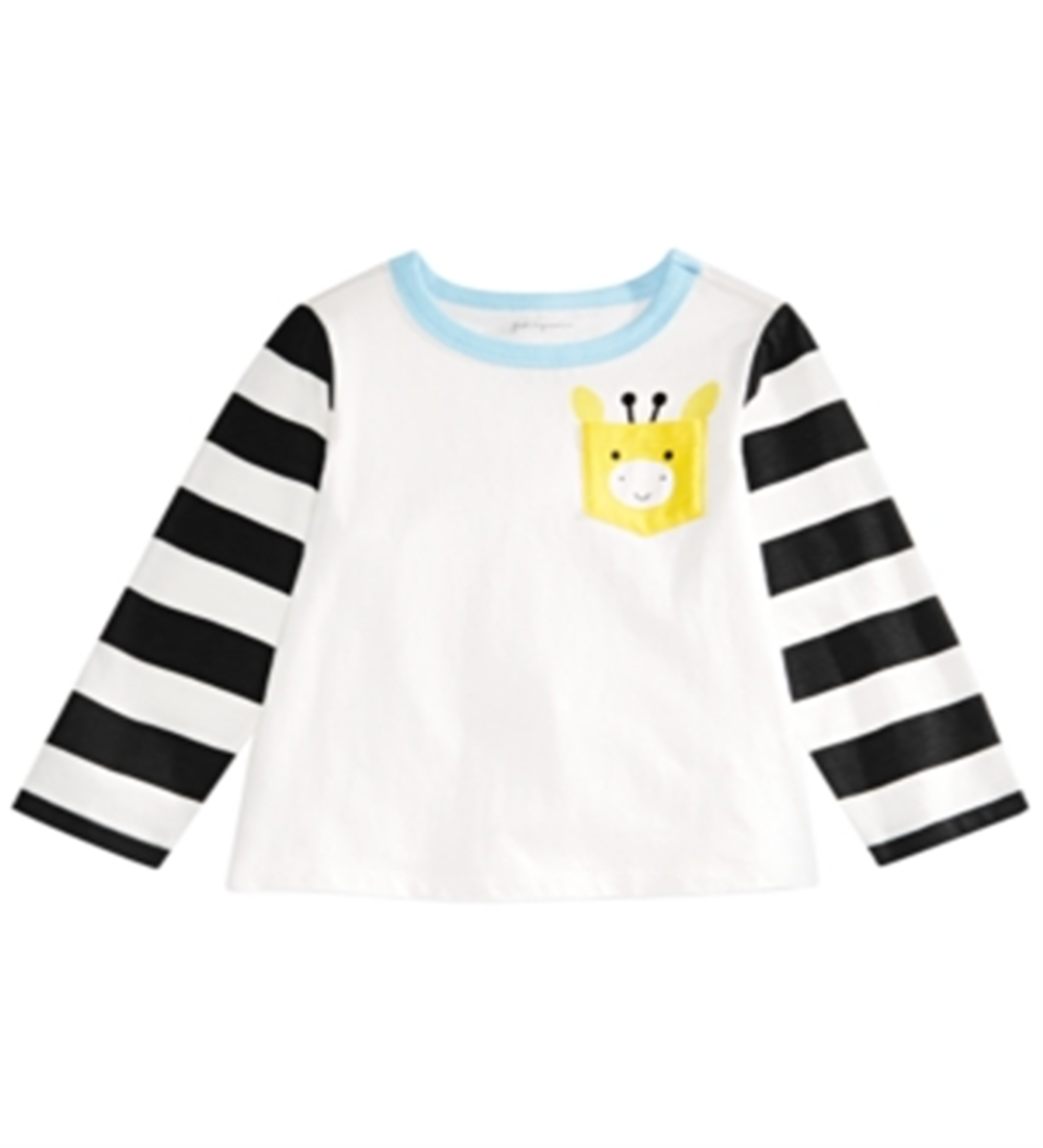 First Impressions Baby Boy's Giraffe Pocket Cotton T-Shirt White Size 12 Months