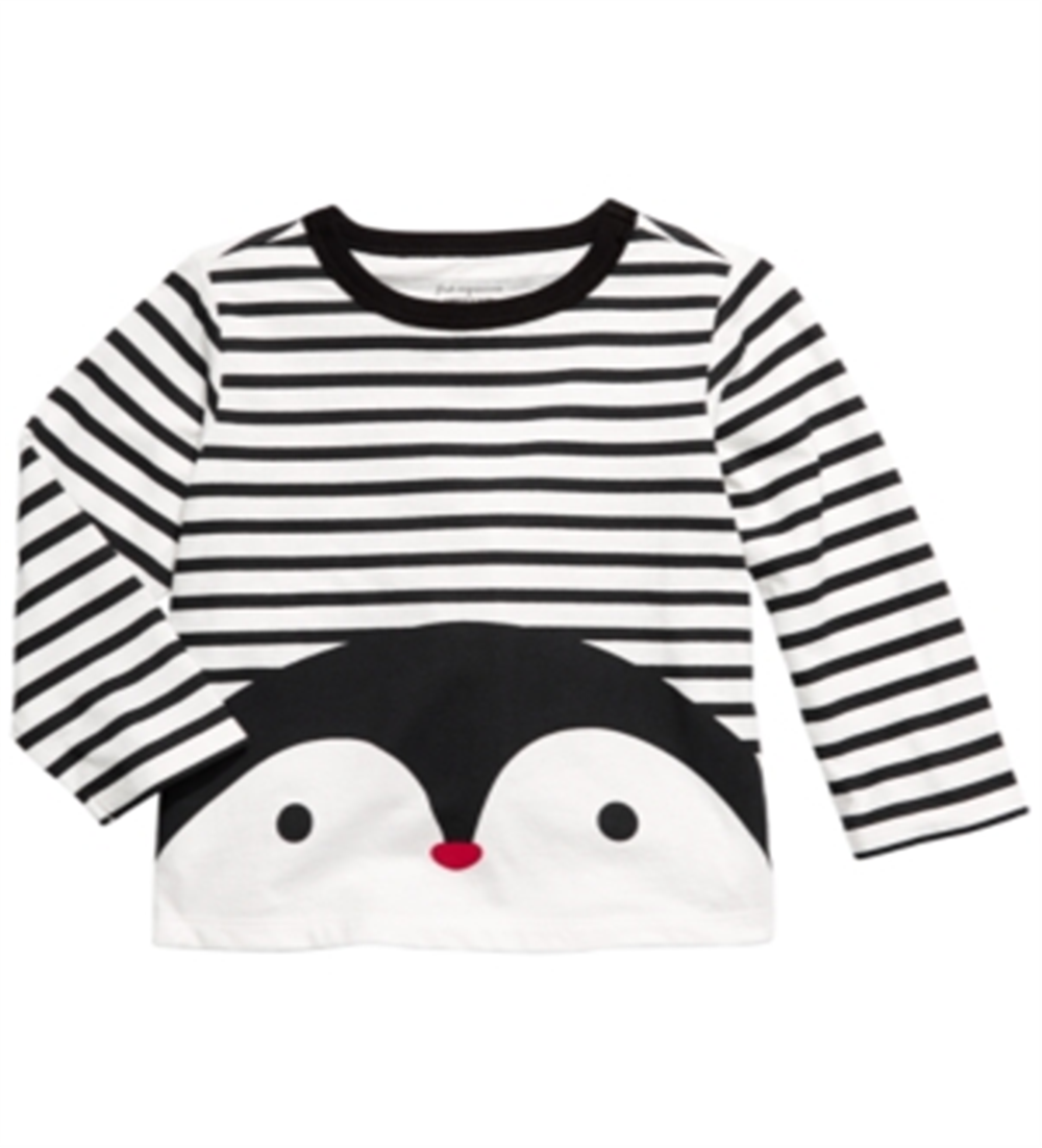 First Impressions Toddler Boy's Striped Penguin Print Cotton T-Shirt White Size 3T