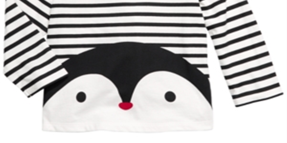 First Impressions Toddler Boy's Striped Penguin Print Cotton T-Shirt White Size 3T