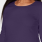 Karen Scott Women's Satin Trim Scoop Neck Top Purple Size Large