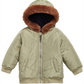 First Impressions Baby Boy's Hooded Chevron Jacket with Faux Fur Trim Green Size 3-6MOS
