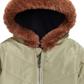 First Impressions Baby Boy's Hooded Chevron Jacket with Faux Fur Trim Green Size 3-6MOS
