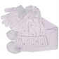 Fab Big Girl's 3 Pc Sparkly Knit Hat Scarf & Gloves Set Purple Size Regular