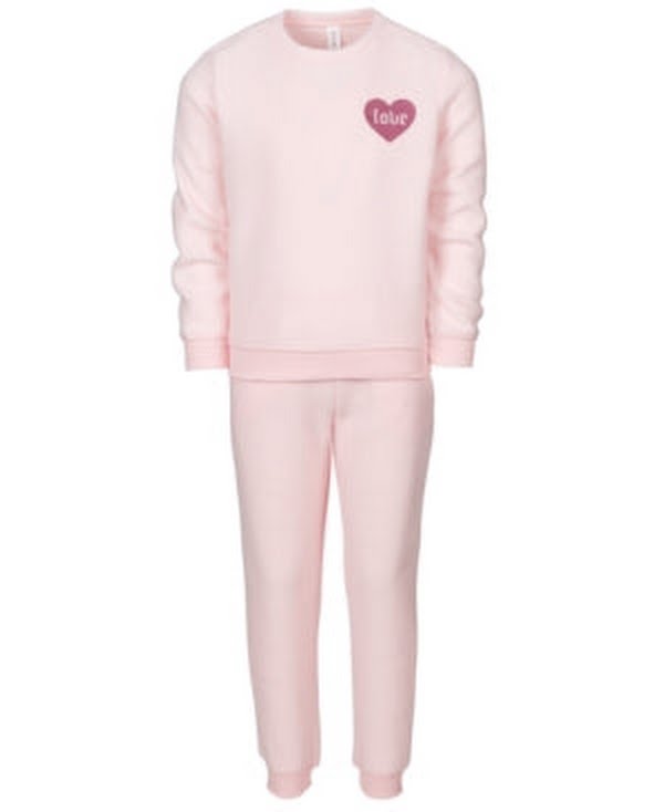 Ideology Toddler Girl's 2 Pc Love Fleece Sweatshirt & Pants Set Pink Size 3T