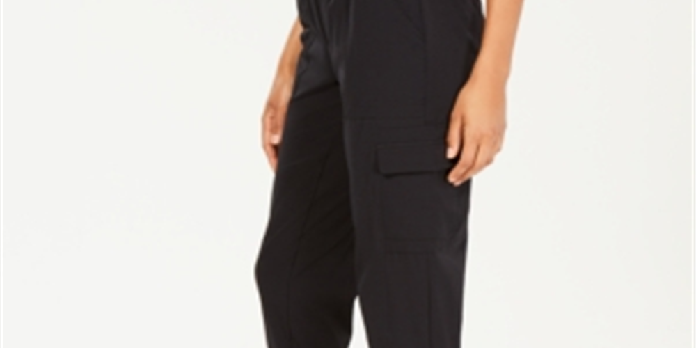 Ideology Women's Recycled Woven Cargo Pants Black Size Small