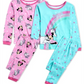 Ame Little & Big Girl's 4 Pc Cotton Minnie Mouse Pajama Set Green Size 6