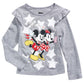 Disney Little Girl's Skating Mickey & Minnie T-Shirt Gray Size 5