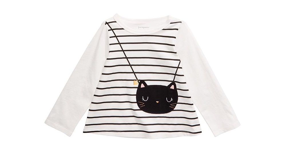 First Impressions Baby Girl's Cotton Cat Purse T-Shirt White Size 12MOS
