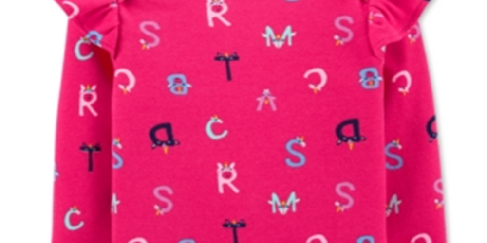 Carter's Baby Girl's Alphabet Collectible Bodysuit Pink Size 3 Months