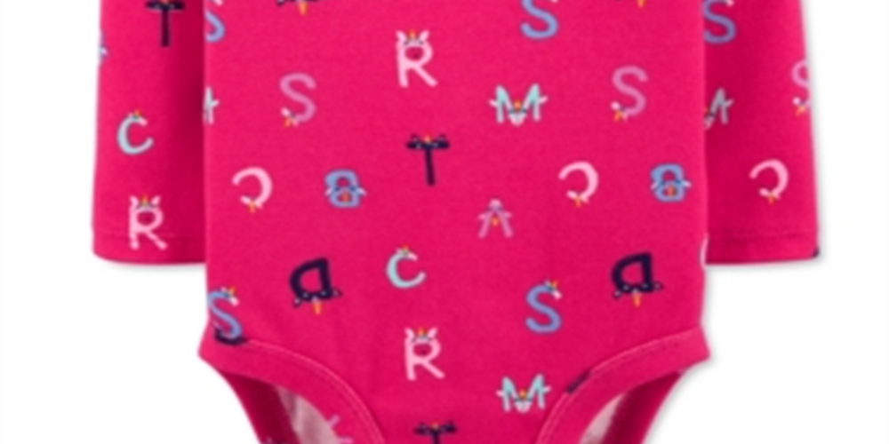 Carter's Baby Girl's Alphabet Collectible Bodysuit Pink Size 3 Months
