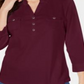 Karen Scott Women's Cotton Johnny Collar Utility Shirt Red Size XX-Large