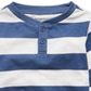 First Impressions Baby Boy's Striped Henley T-Shirt Blue Size 6-9MOS