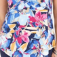 JM Collection Women's Printed Cold Shoulder Top Blue Size Small
