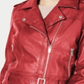 Collection B Junior's Faux Leather Belted Moto Jacket Red Size Small