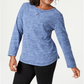 Karen Scott Women's Sport Space Dye Microfleece Top Blue Size X-Small