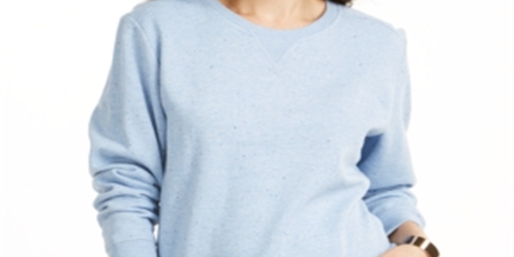 Karen Scott Women's Sport Fleece Sweatshirt Blue Size X-Small