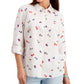 Charter Club Women's Button Front Flag Printed White Size X-Small