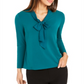 Charter Club Women's Woven Tie Top Green Size XX-Large