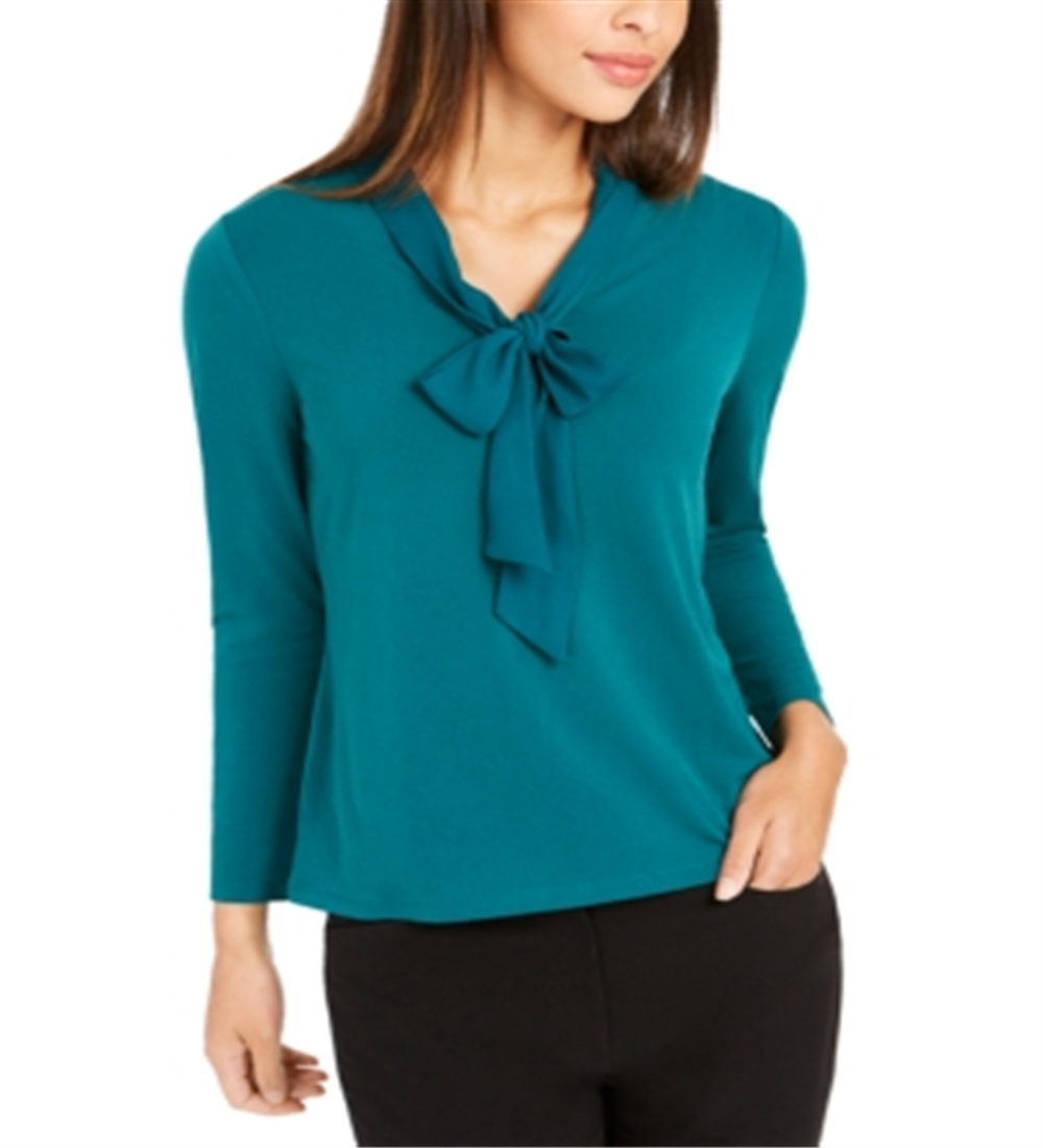 Charter Club Women's Woven Tie Top Green Size XX-Large